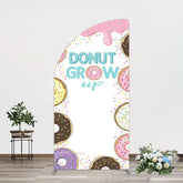 Lofaris Colorful Donut Dots Grow Up Birthday Half Moon Arch Backdrop